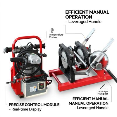 Dual Clamp 110mm HDPE Manual Butt Welder Single Phase Compact